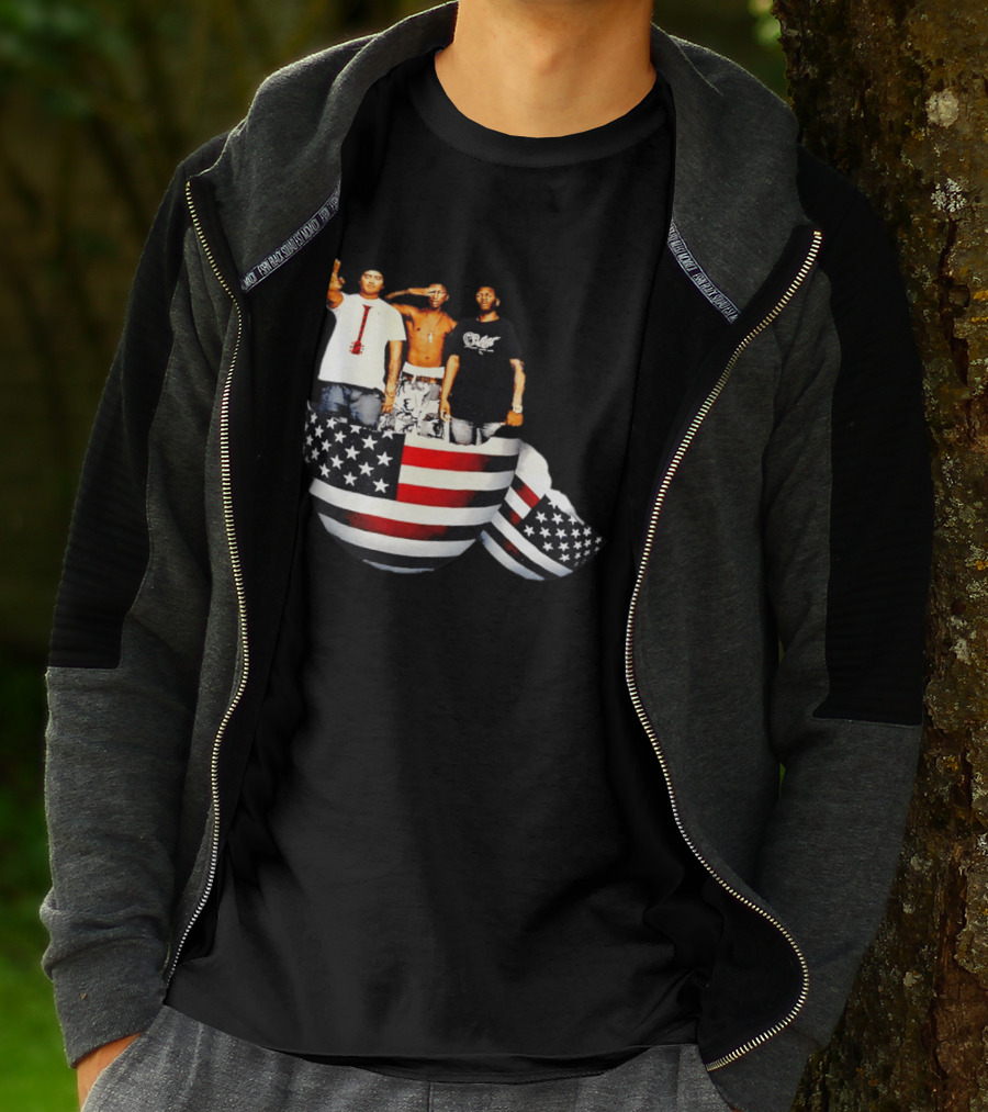 Pharrell Williams Chad Hugo Shae Haley USA Flag Egg Superimposed Image T-Shirt