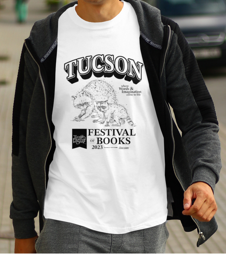 Tucson Festival Of Books Raccoon Viva Arizona T-Shirt