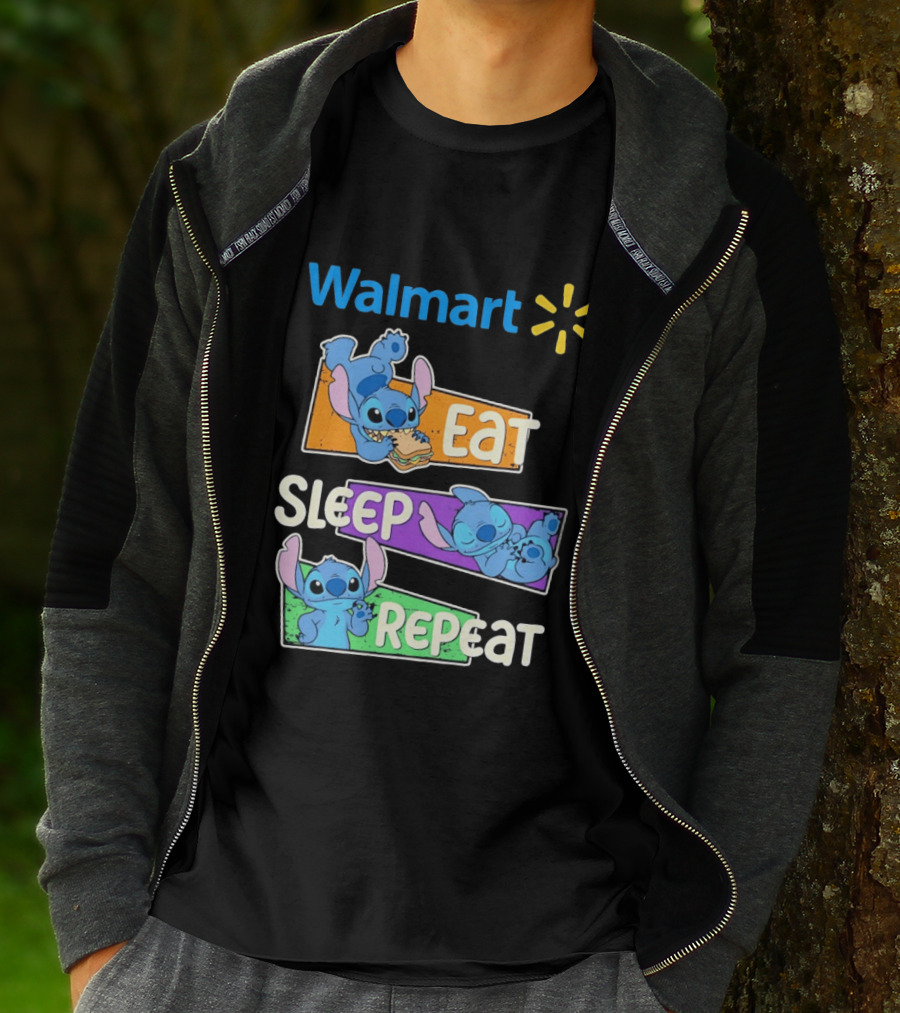 Walmart Stitch Eat Sleep Repeat T-Shirt