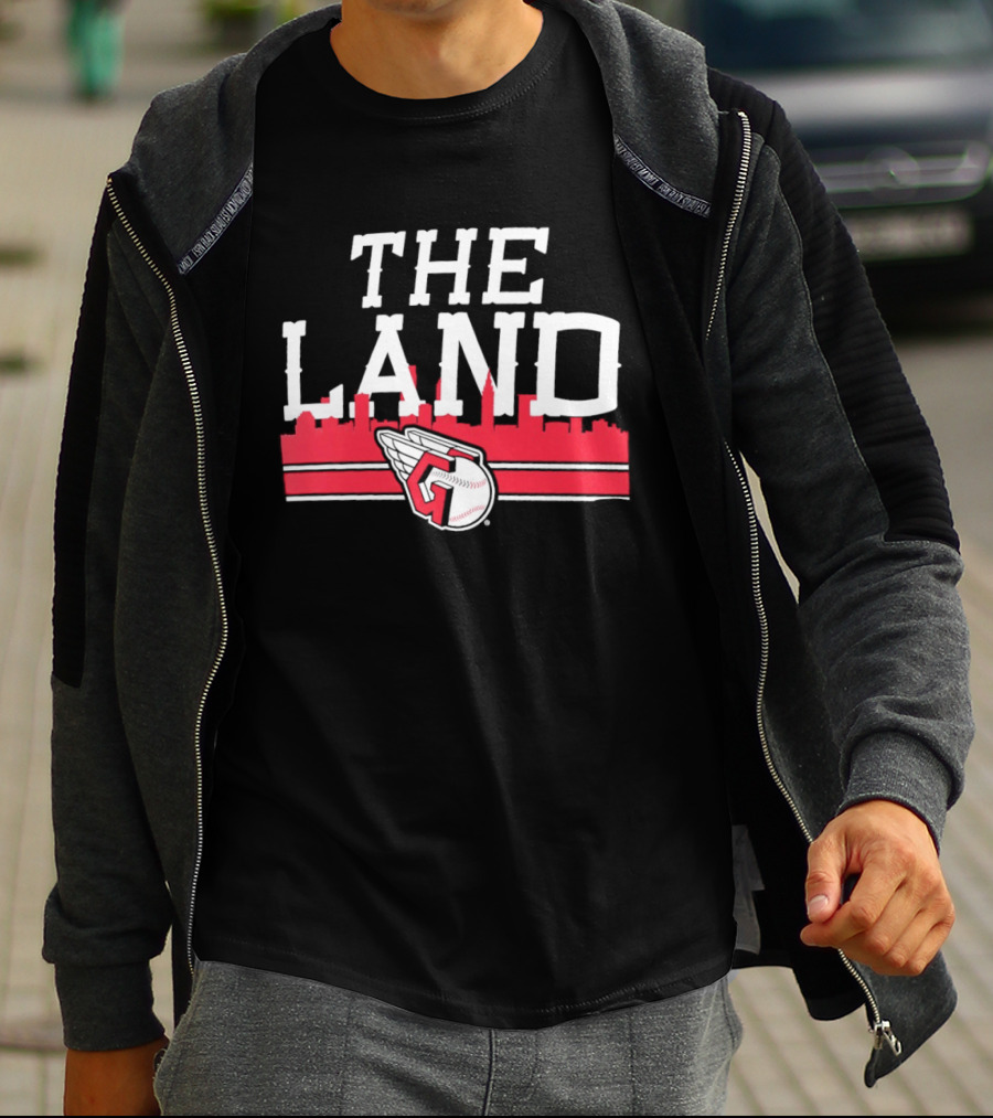 The Land Cleveland Guardians Baseball Skyline T-Shirt