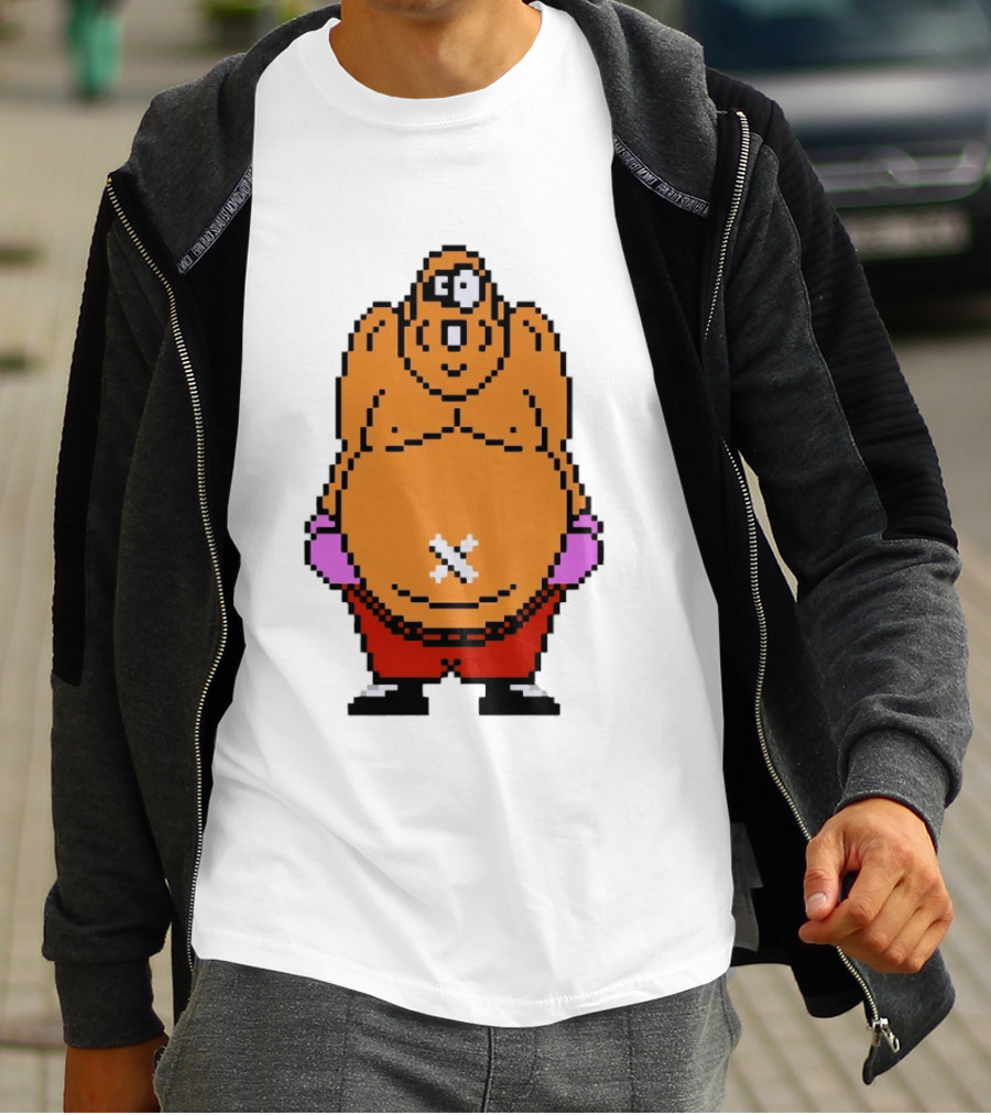 King Hippo Pixel Art From Mike Tyson's Punch Out!! NES Game T-Shirt