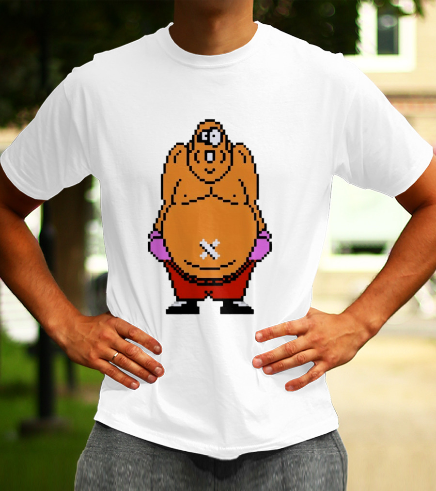 King Hippo Pixel Art From Mike Tyson's Punch Out!! NES Game T-Shirt