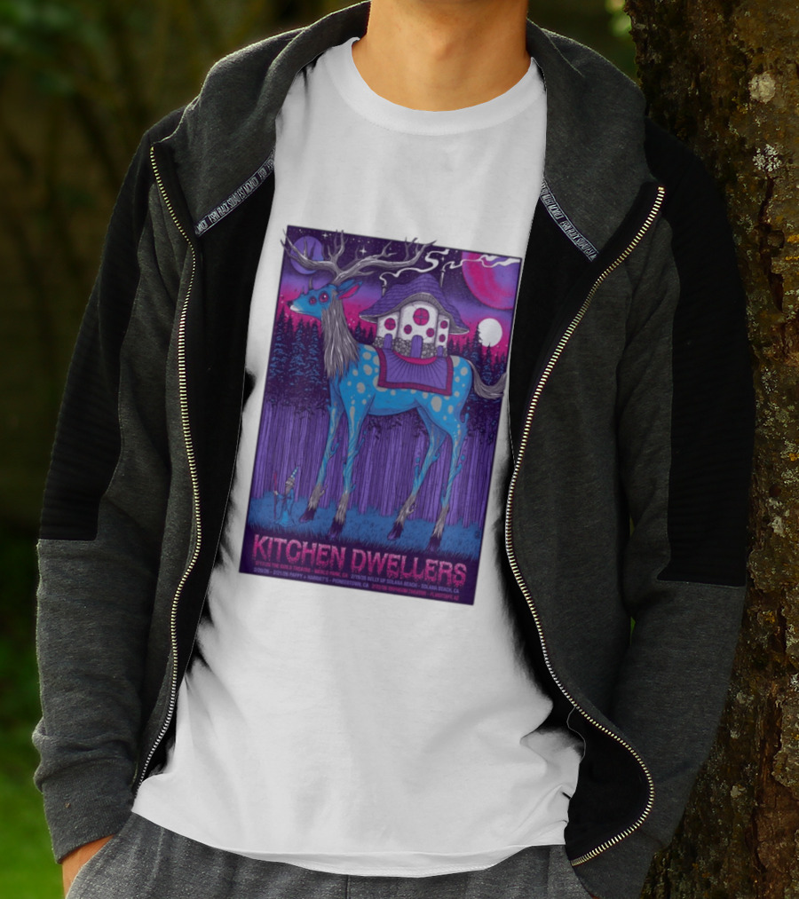 Kitchen Dwellers California Tour February 2026 Mystic Deer T-Shirt