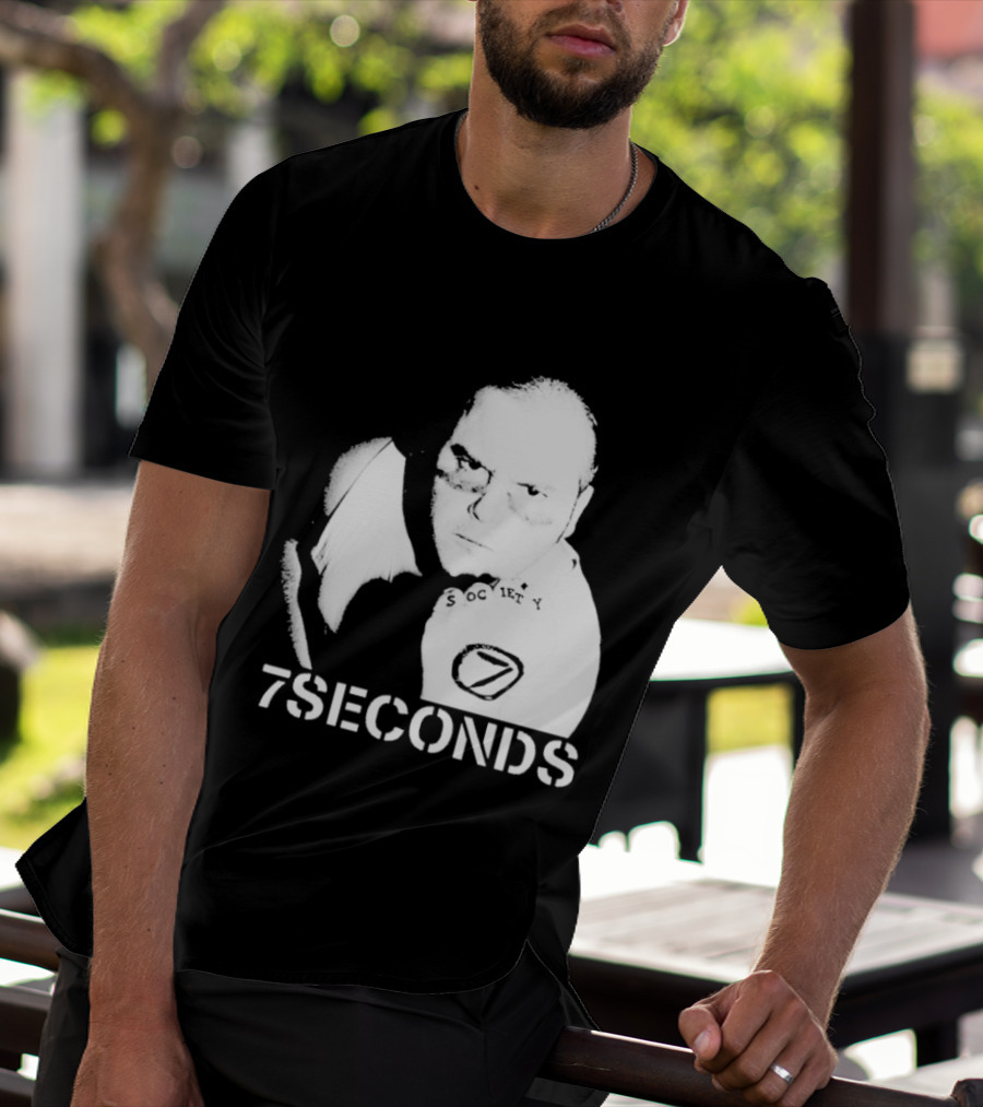 7 Seconds Society SBG White Text Fighter Pose T-Shirt