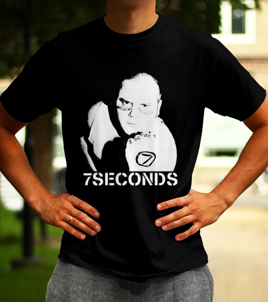 7 Seconds Society SBG White Text Fighter Pose T-Shirt