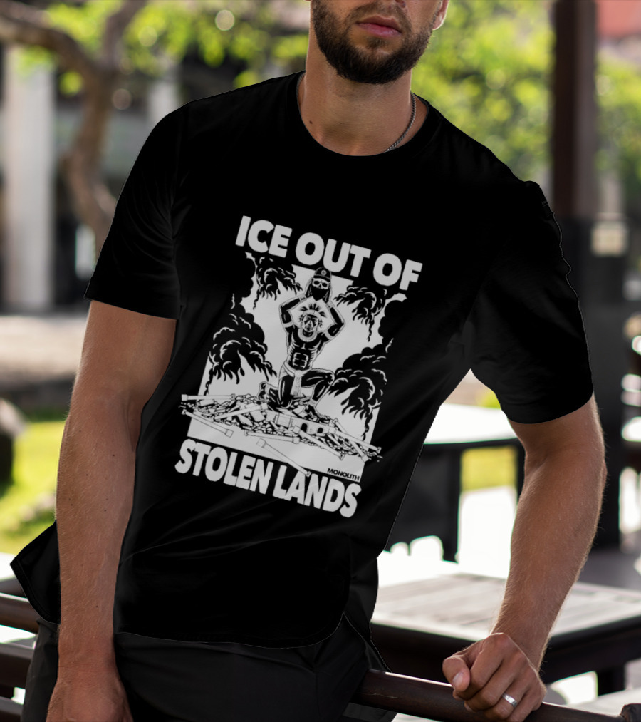 Ice Out Of Stolen Lands Activist Statement By MuckRock T-Shirt