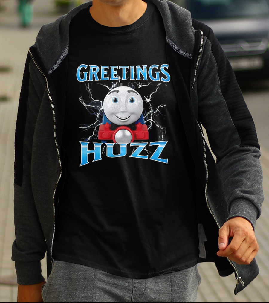 Greetings Huzz Thomas Train Face Expressive T-Shirt