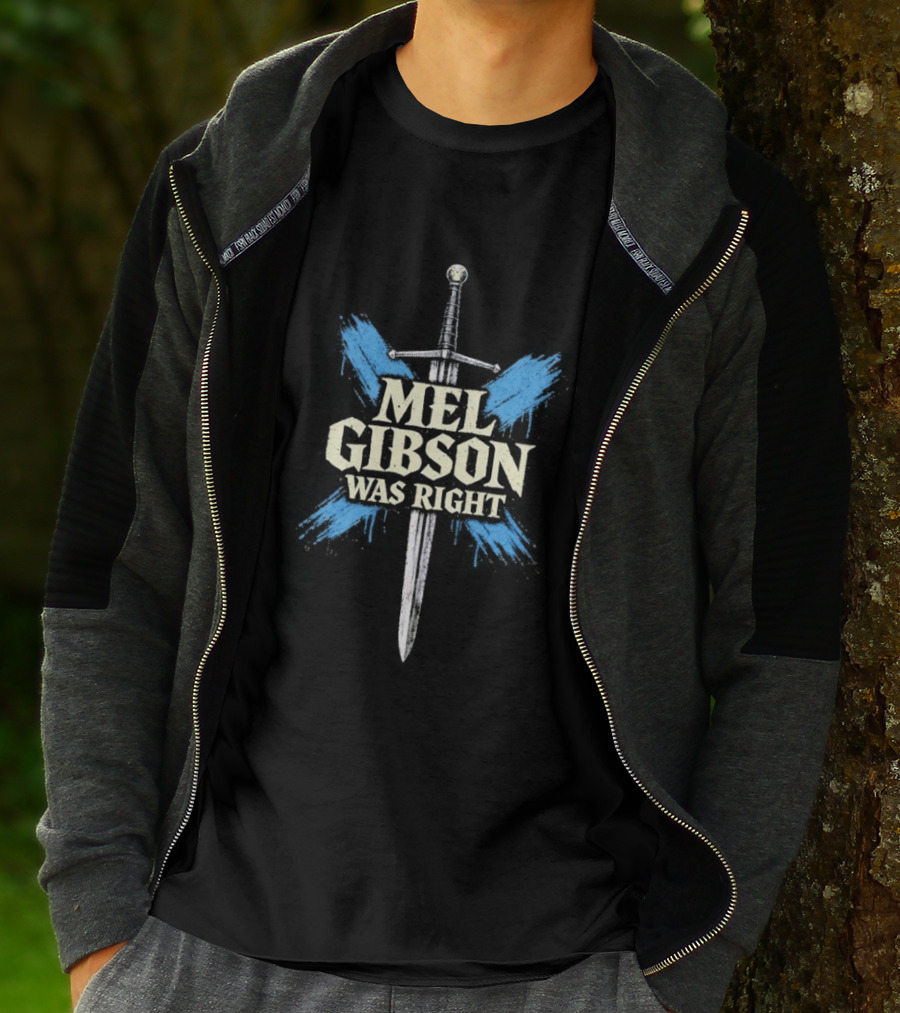 Mel Gibson Was Right Sword Blue Wings T-Shirt