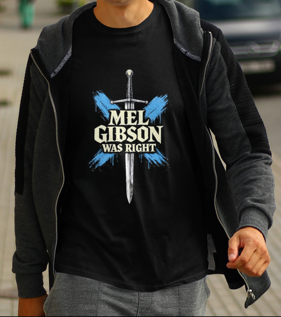 Mel Gibson Was Right Sword Blue Wings T-Shirt