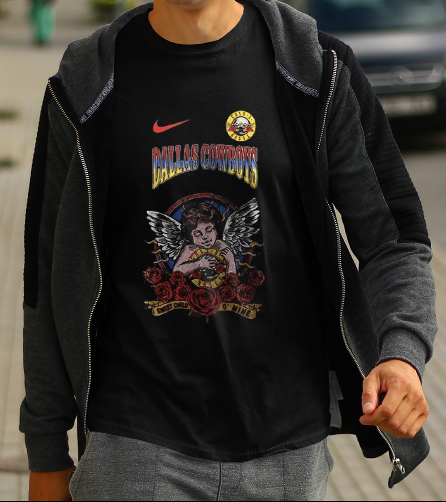 Dallas Cowboys Guns N' Roses Sweet Child O' Mine Angel Nike Roses T-Shirt