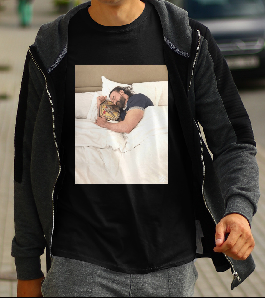 Drew McIntyre WWE Champion Sleeping Image T-Shirt