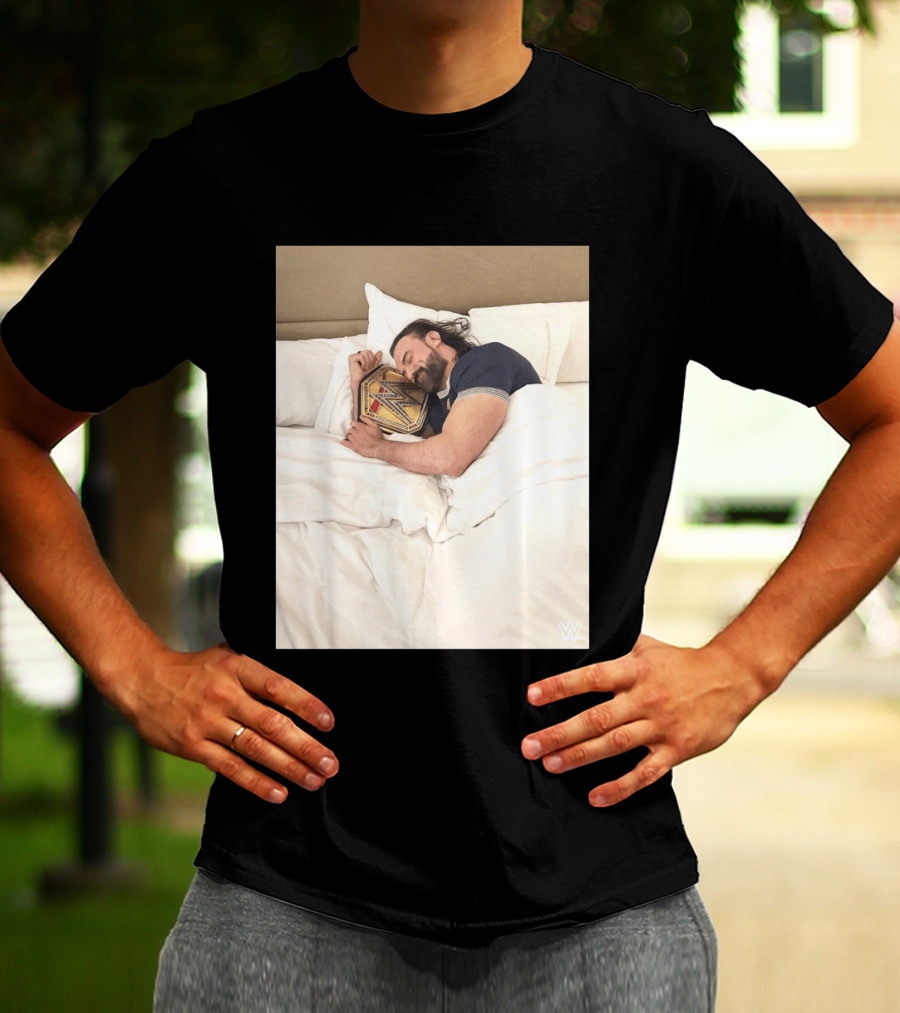 Drew McIntyre WWE Champion Sleeping Image T-Shirt