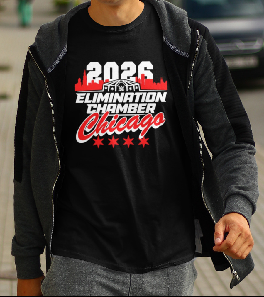 2026 Elimination Chamber Chicago Event Skyline Four Stars T-Shirt