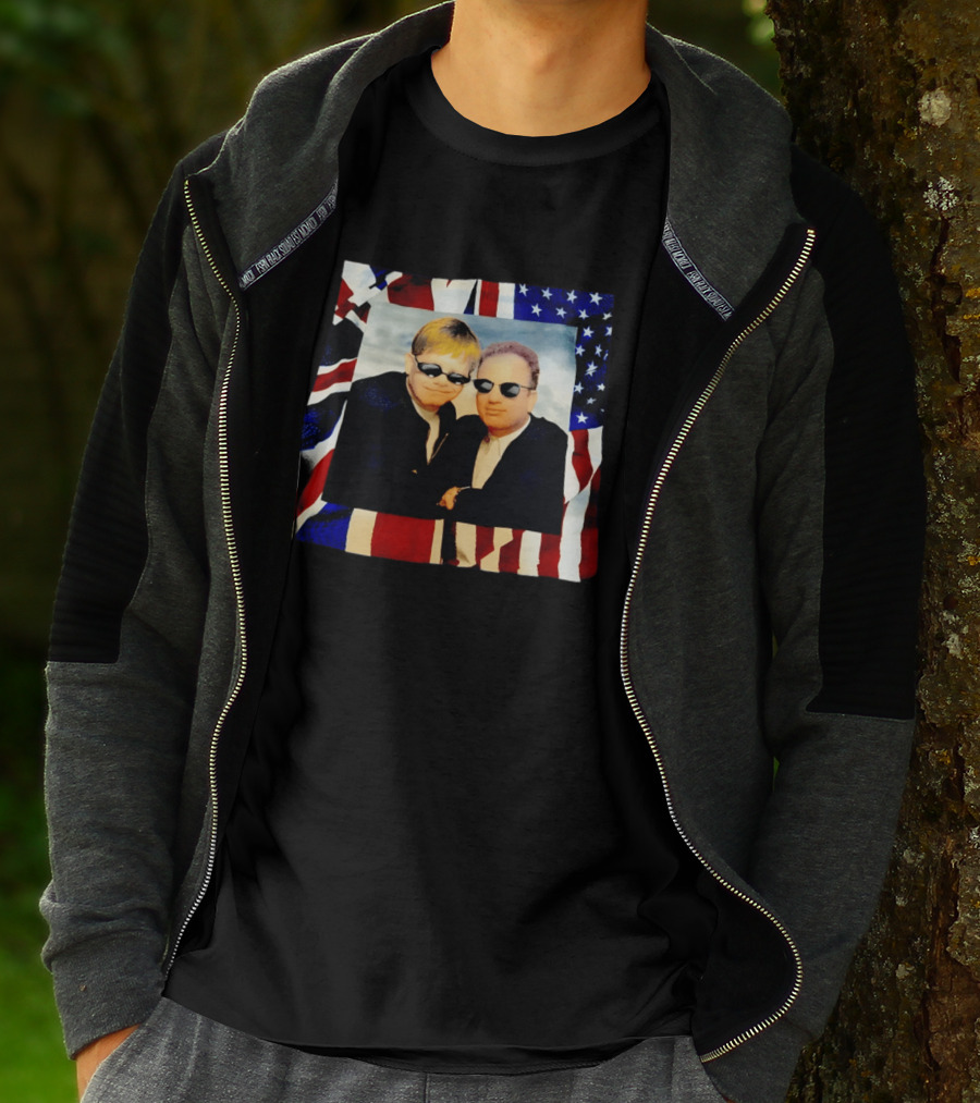 Elton John Billy Joel 1994 Tour American Flag T-Shirt