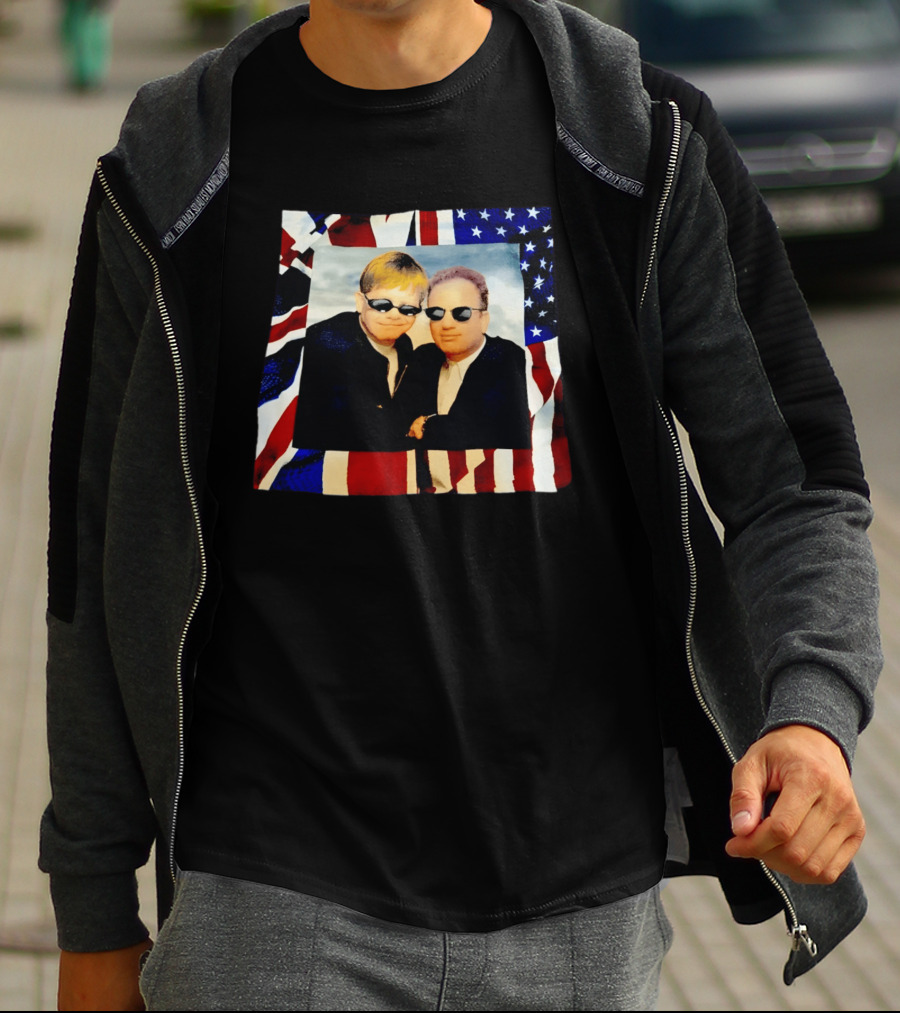 Elton John Billy Joel 1994 Tour American Flag T-Shirt