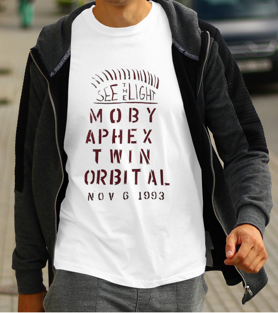 See The Light Moby Aphex Twin Orbital Nov 6 1993 T-Shirt