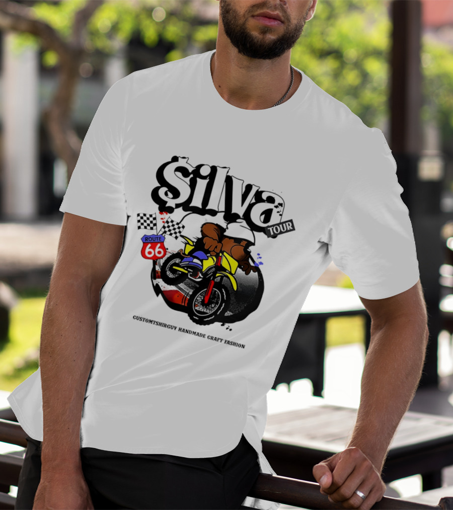 Silva Tour Motorbike Route Customtshirguy Handmade Craft Fashion T-Shirt