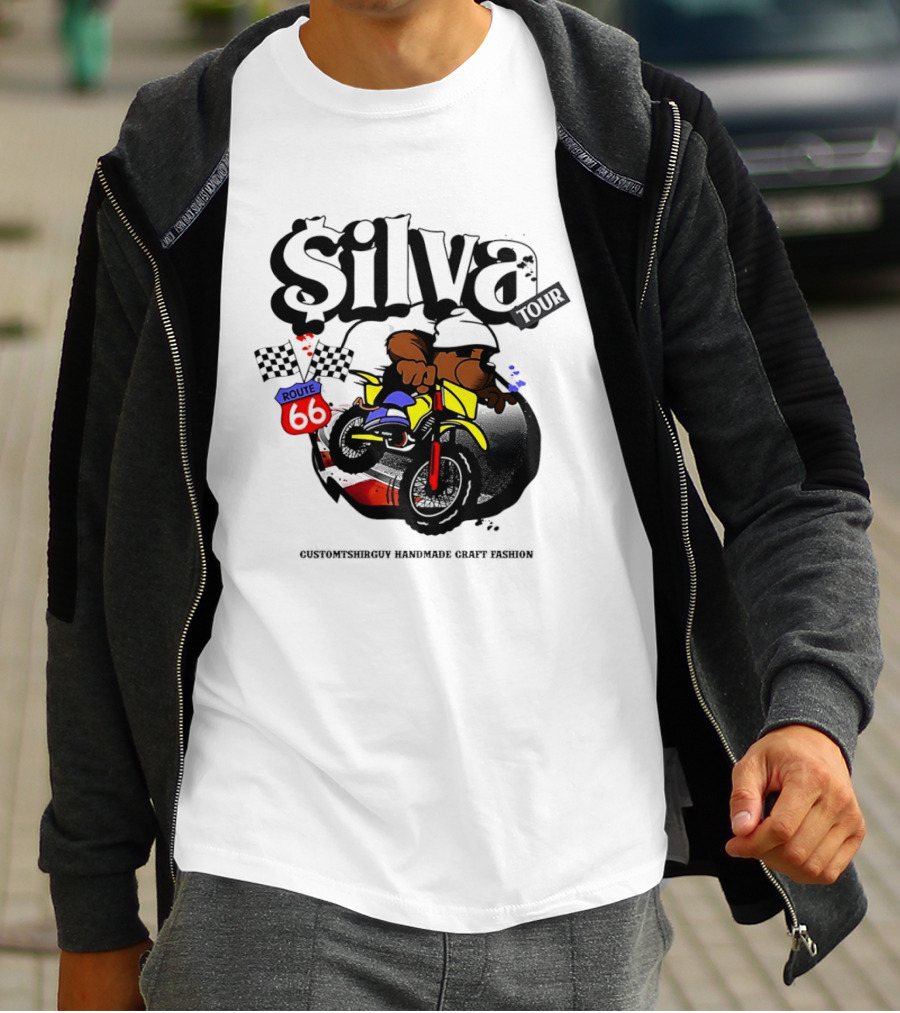 Silva Tour Motorbike Route Customtshirguy Handmade Craft Fashion T-Shirt