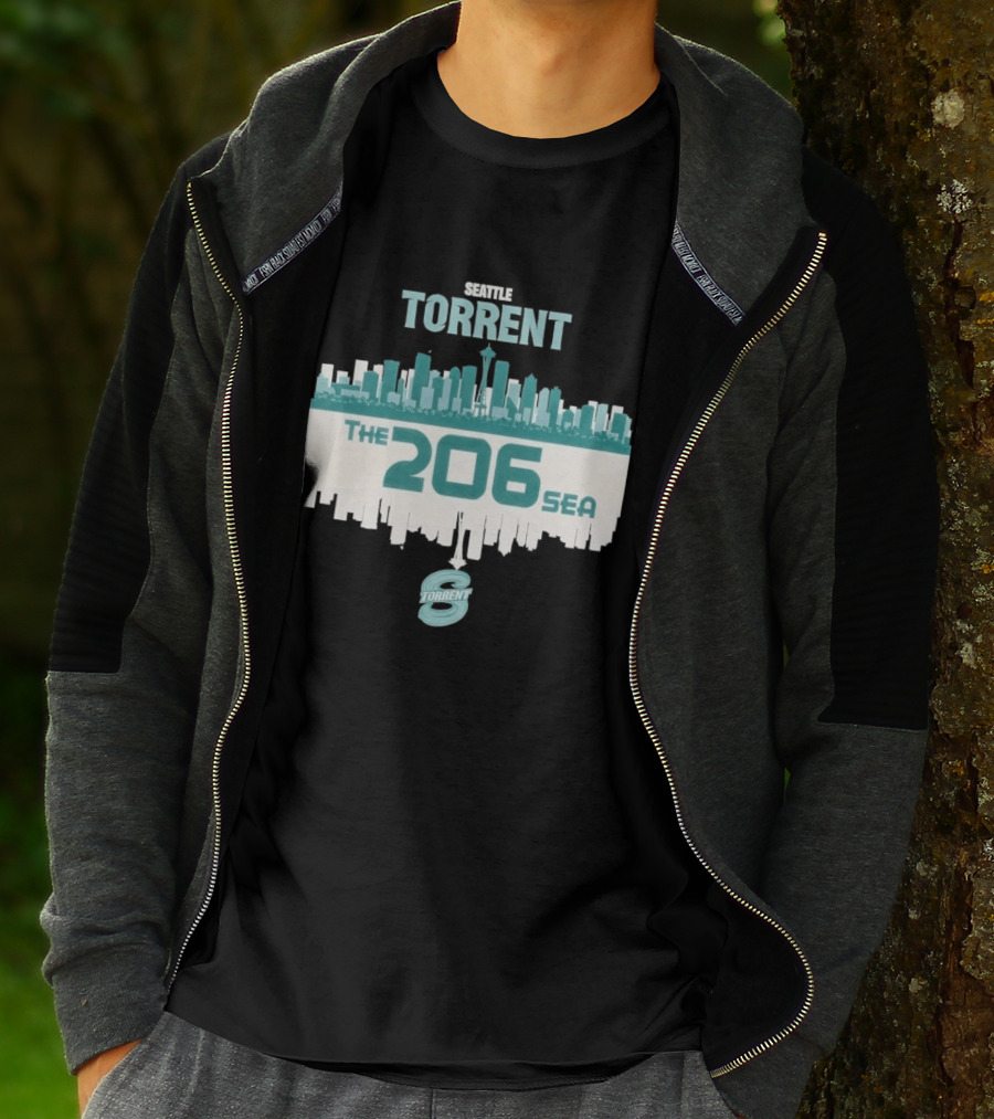 The 206 Sea Seattle Torrent Hockey City Skyline T-Shirt