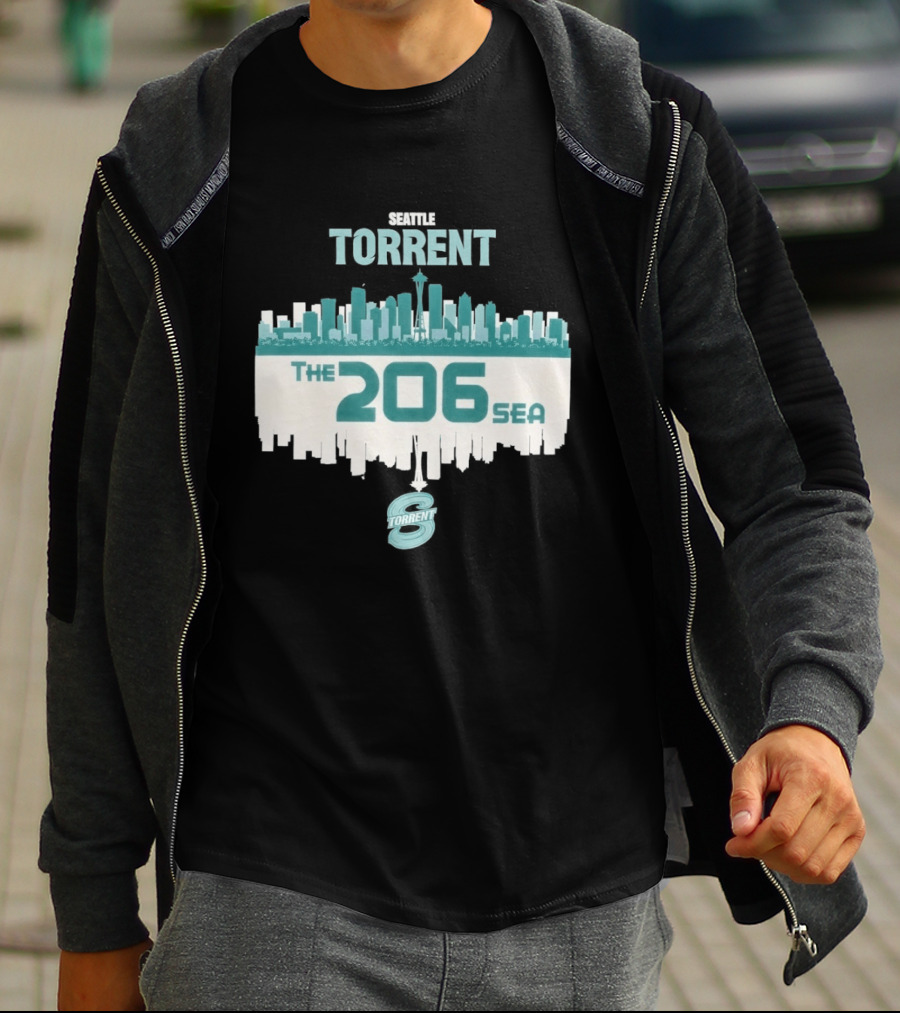 The 206 Sea Seattle Torrent Hockey City Skyline T-Shirt