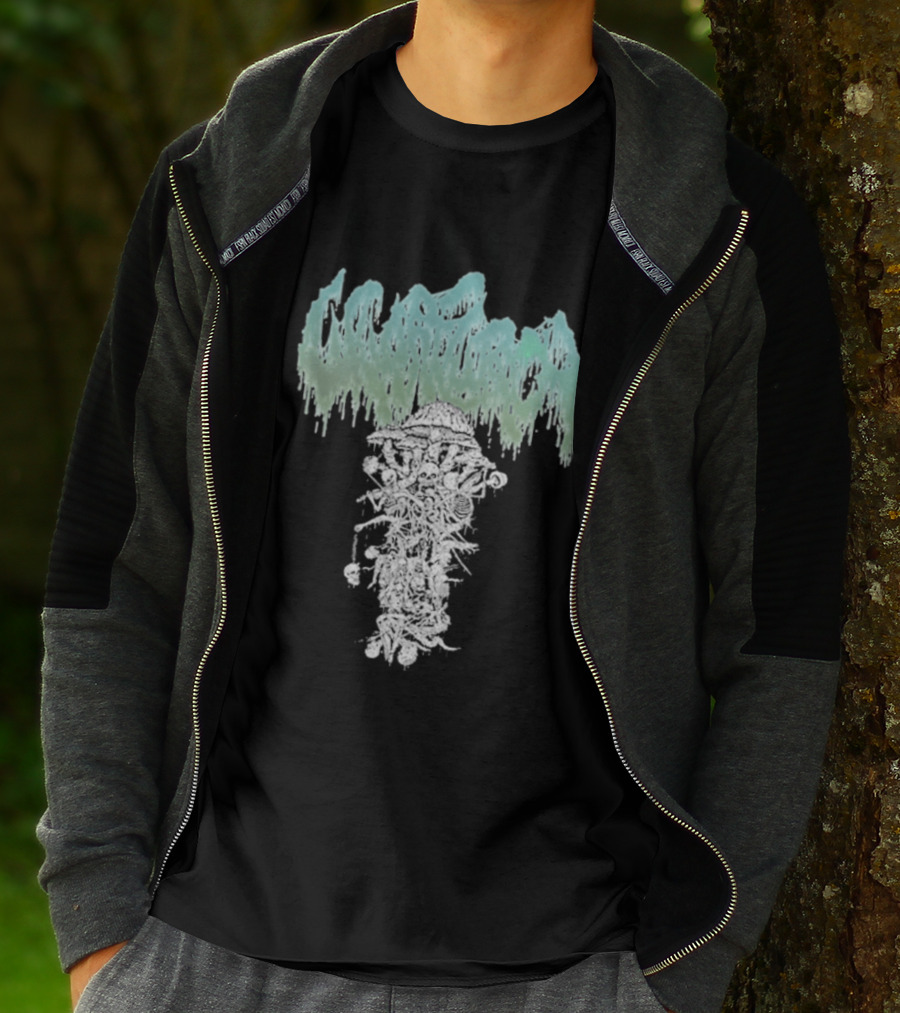 Wharflurch Shroomdeathflurch Forest Monster Green Drip T-Shirt