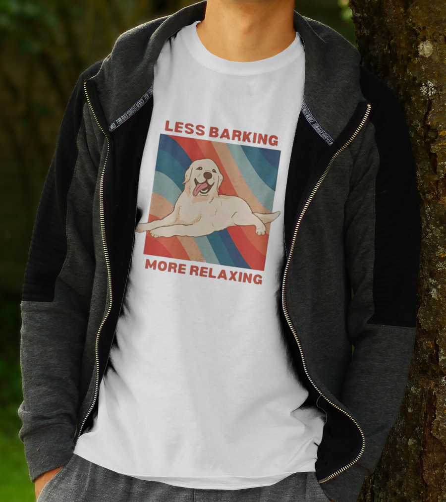 Less Barking More Relaxing Golden Retriever Retro Vibes T-Shirt