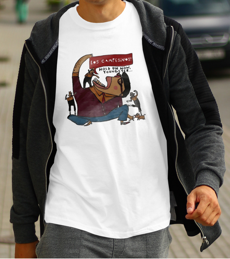 Los Campesinos Hold On Now Youngster Illustrated Characters In Motion T-Shirt