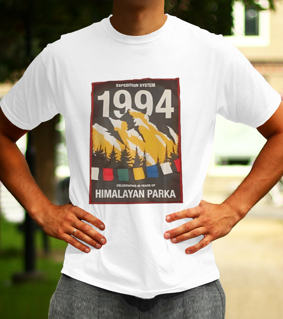 Expedition System 1994 Celebrating 30 Years Of Himalayan Parka Mountain Adventure T-Shirt