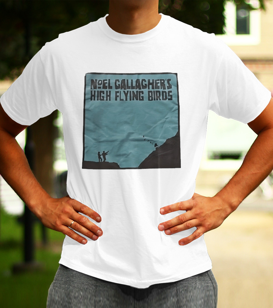 Noel Gallagher's High Flying Birds Album Cover Silhouette Cliff Scene T-Shirt