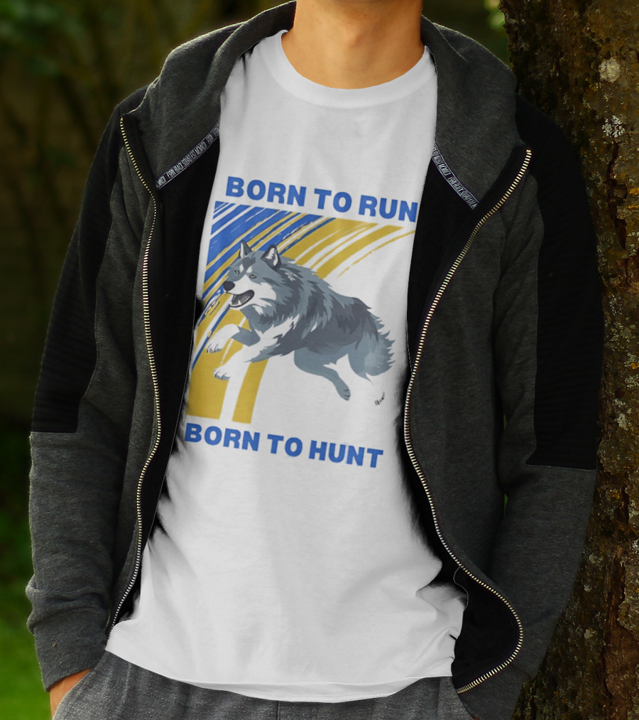 Born To Run Born To Hunt Wolf T-Shirt