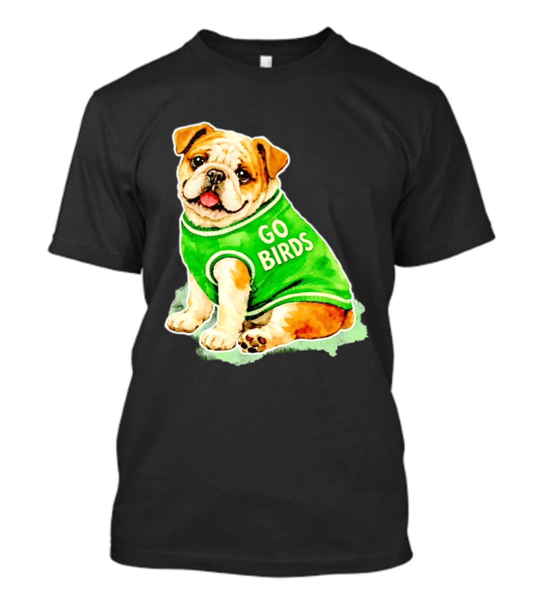 Briish Bulldog Go Birds Phillygoat Passyunk Avenue Green Jersey T-Shirt