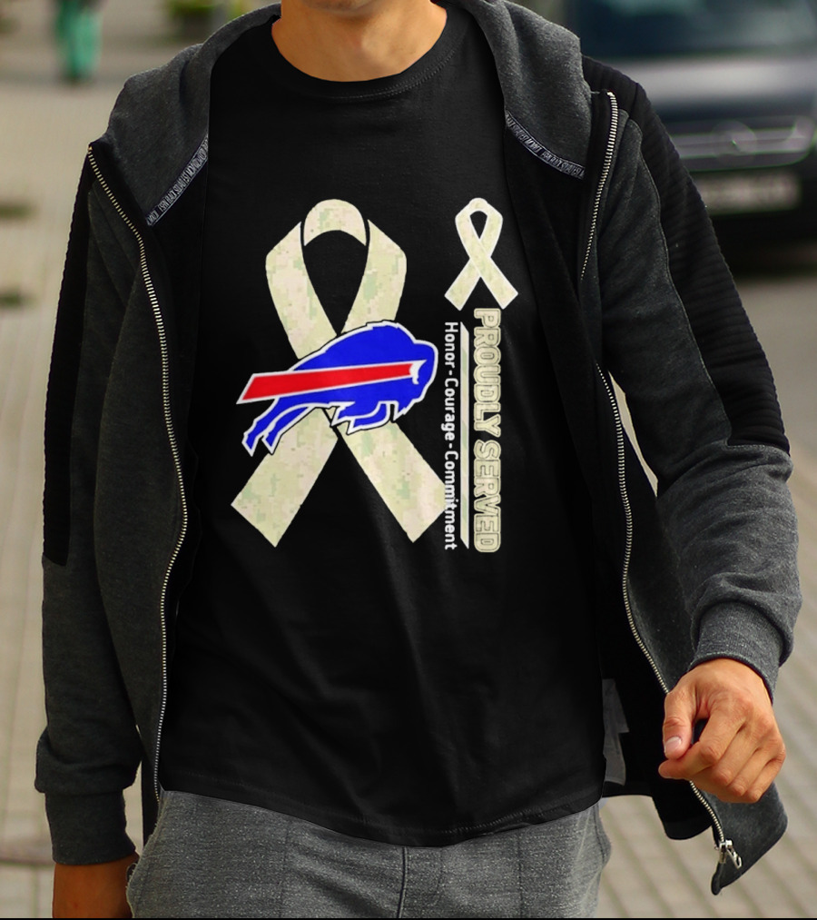 Buffalo Bills Support Honor Courage Commitment Ribbon T-Shirt