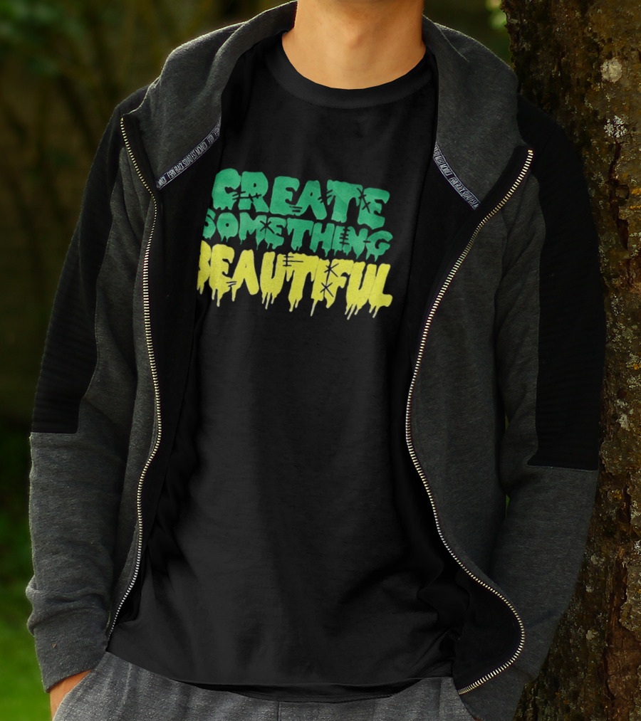 CREATE SOMETHING BEAUTIFUL Drip Melt Stitch T-Shirt