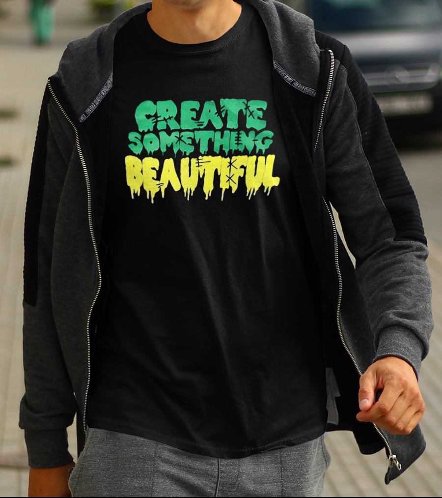 CREATE SOMETHING BEAUTIFUL Drip Melt Stitch T-Shirt