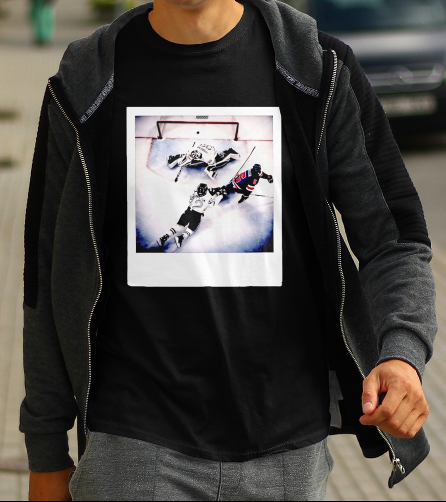 Women's Hockey USA Golden Goal Megan Keller Polaroid Picture T-Shirt