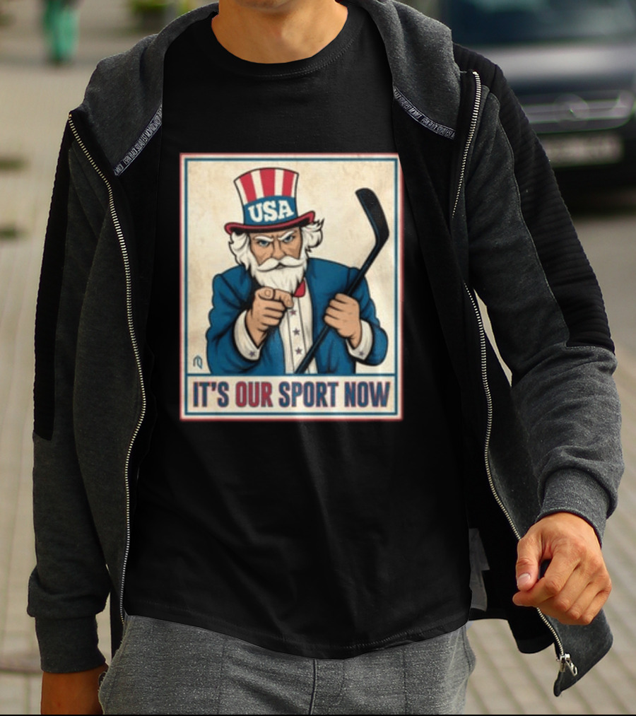 USA Hockey Uncle Sam It's Our Sport Now T-Shirt