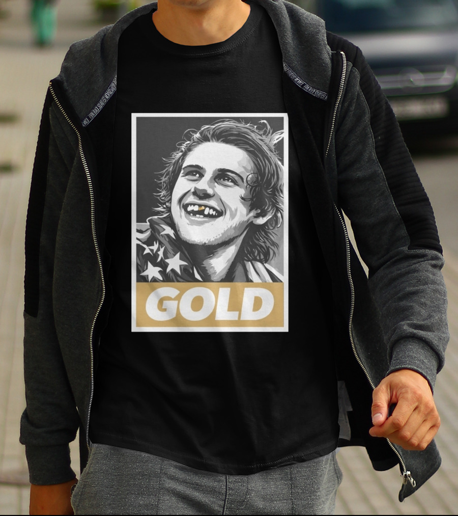 Jack Hughes Gold Medal Champion Olympic Legend Golden Smile T-Shirt