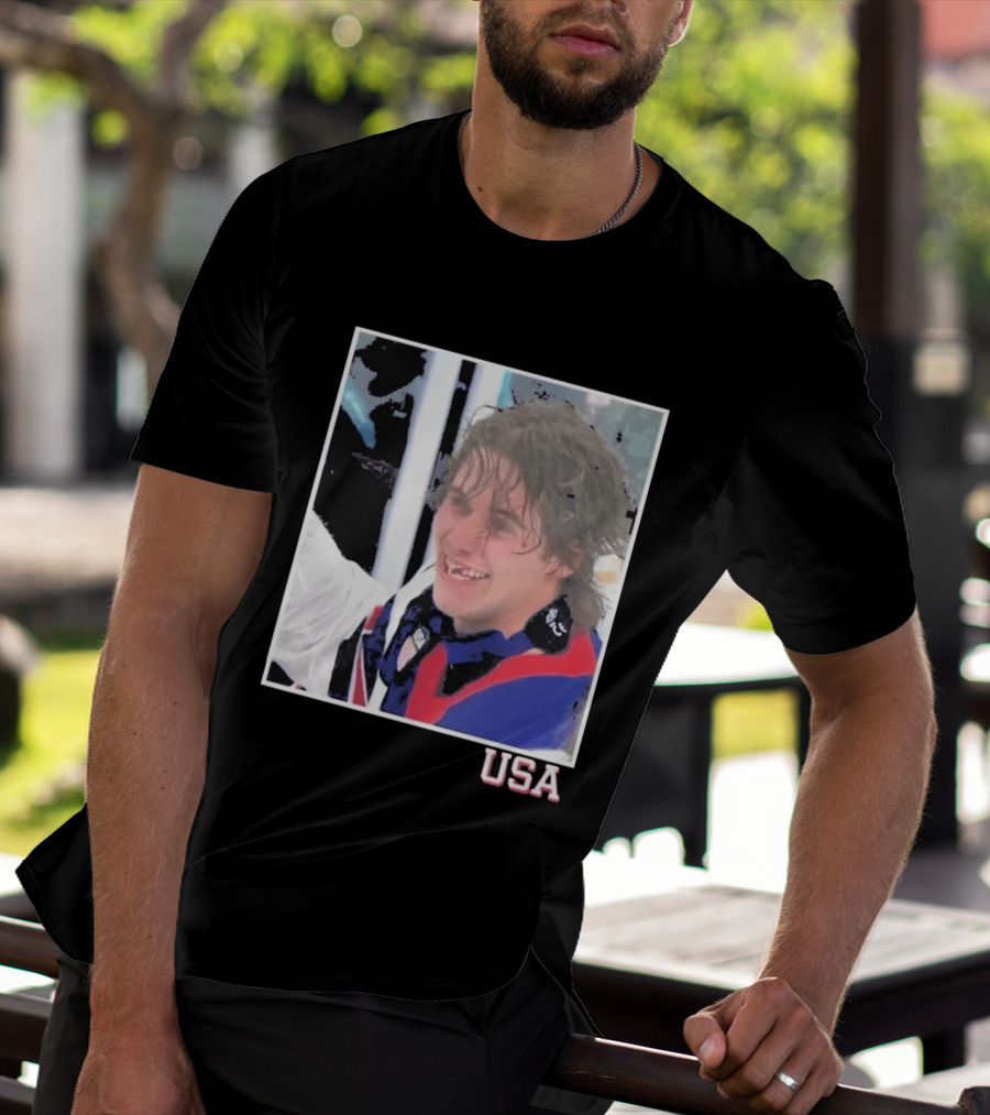 USA Hockey Jack Hughes Overtime Winner Celebration Moment T-Shirt