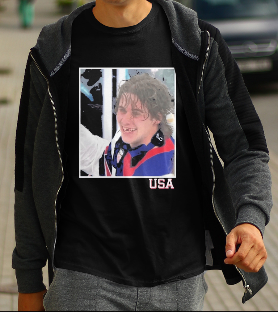 USA Hockey Jack Hughes Overtime Winner Celebration Moment T-Shirt
