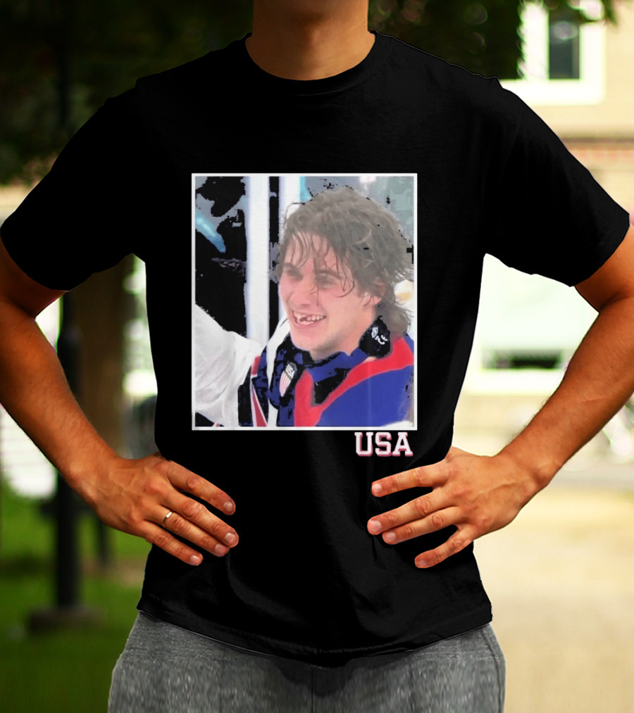 USA Hockey Jack Hughes Overtime Winner Celebration Moment T-Shirt