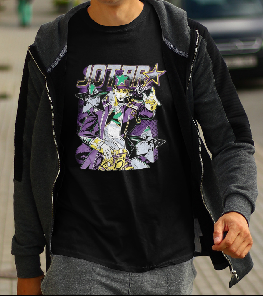Jotaro Kujo Jojo's Bizarre Adventure Purple Star T-Shirt