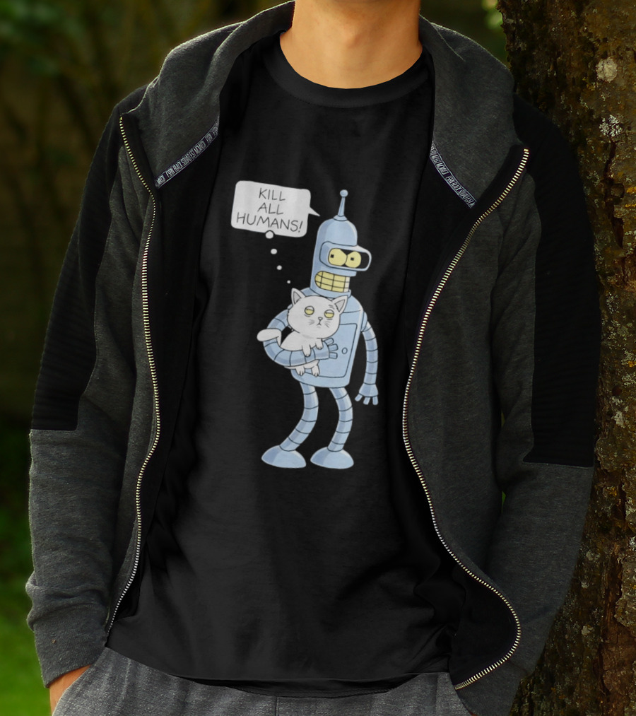 Kill All Humans Bender Cat T-Shirt
