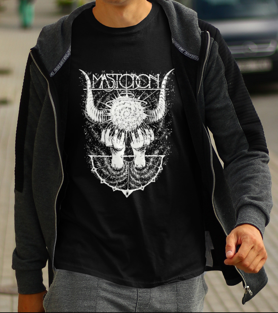 Mastodon Band Horns Geometric Sunburst T-Shirt
