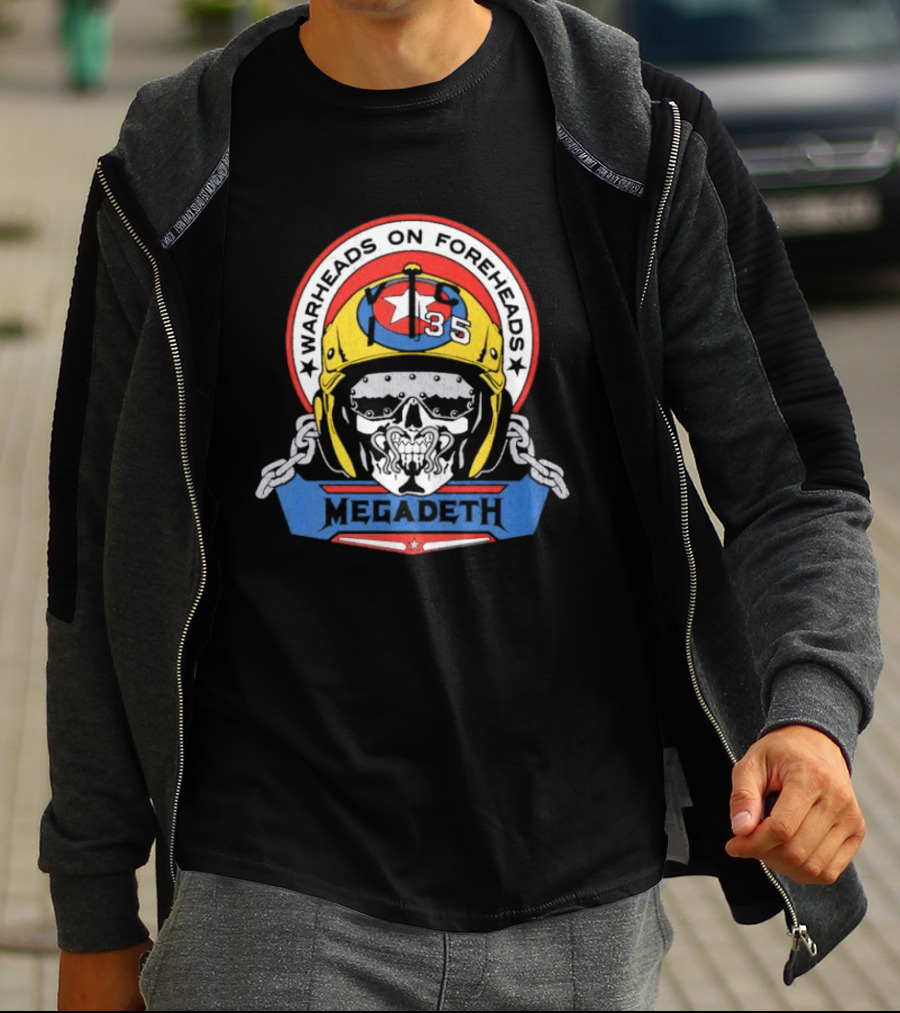 Megadeth Warheads On Foreheads Military Helmet Skull T-Shirt