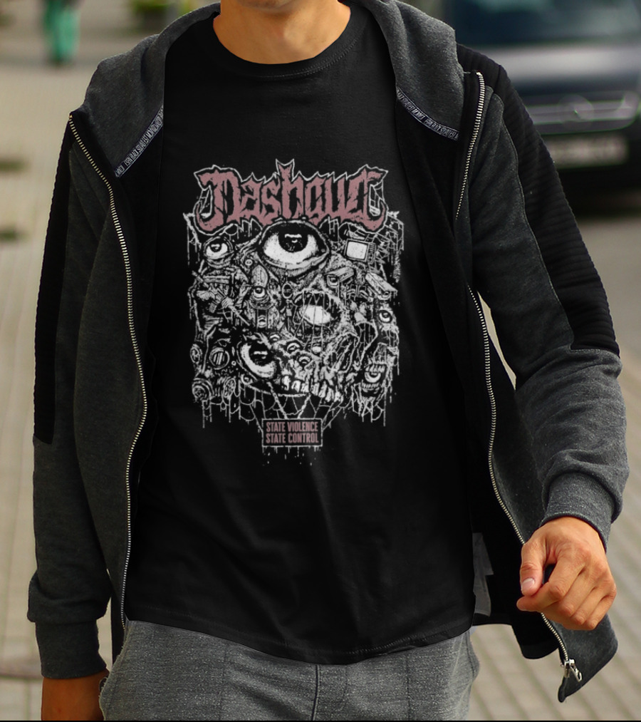 Nashgul State Violence State Control Eyes Occult Visuals T-Shirt