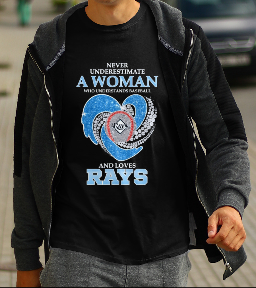 Underestimate A Woman Who Loves Rays T-Shirt