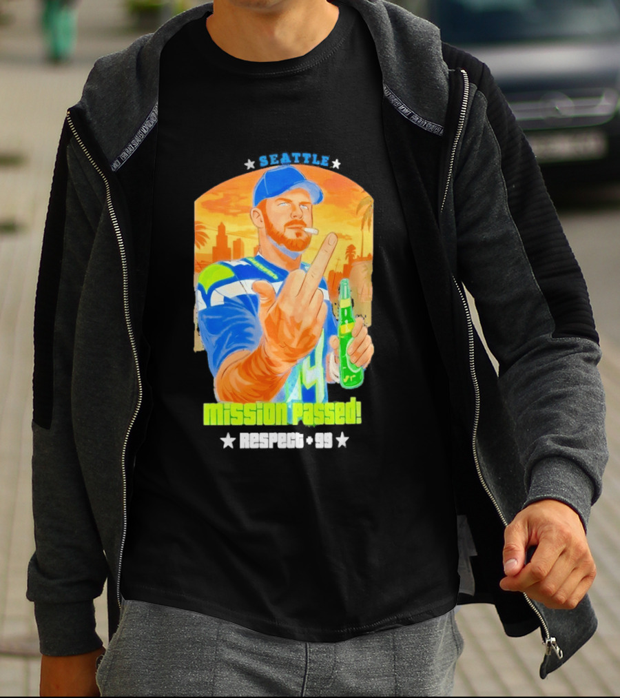 Mission Passed Sam Darnold Seattle Middle Finger Seahawks T-Shirt