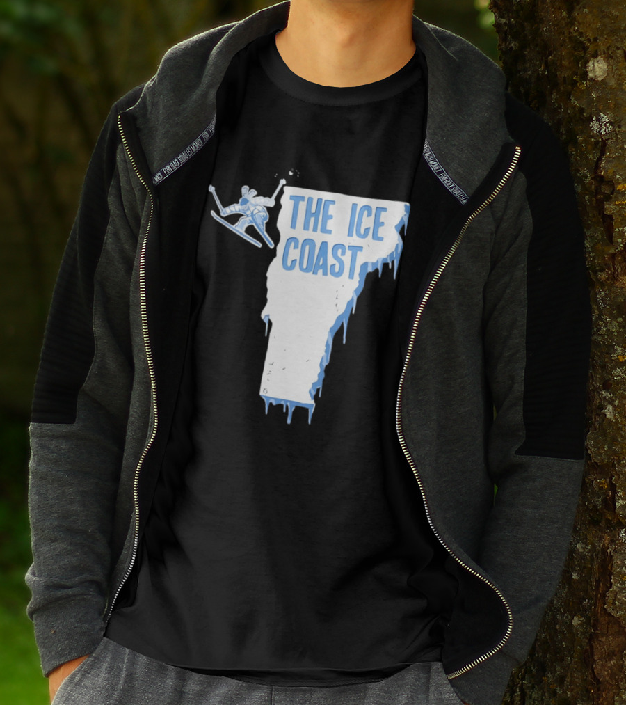 Vermont The Ice Coast Skiing Adventure Map T-Shirt