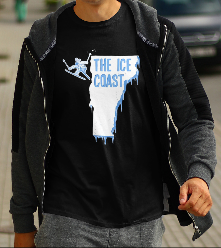 Vermont The Ice Coast Skiing Adventure Map T-Shirt