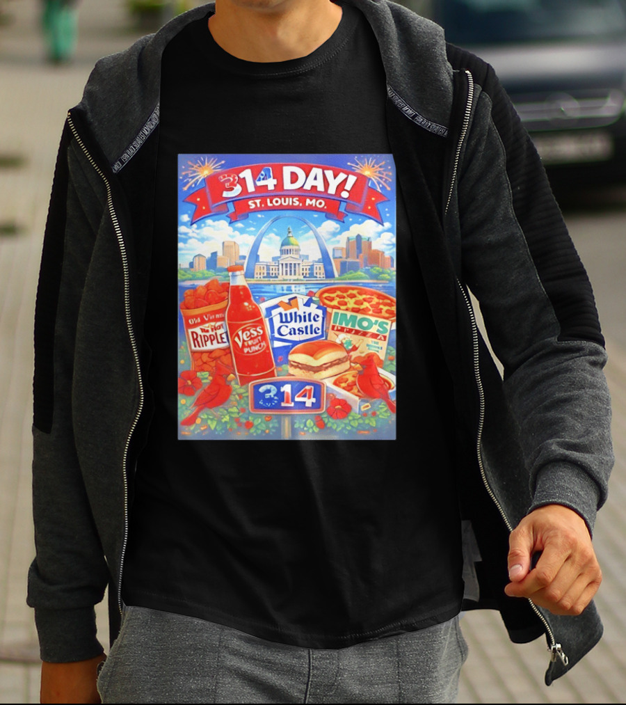 314 Day St Louis MO Arch Ripple Vess White Castle Imo's Pizza Cardinals T-Shirt